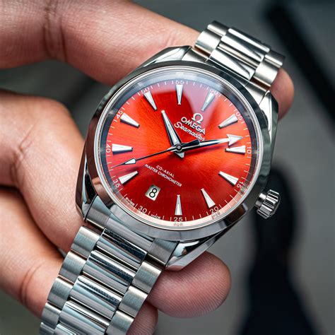 omega red face watch|omega aqua terra watch price.